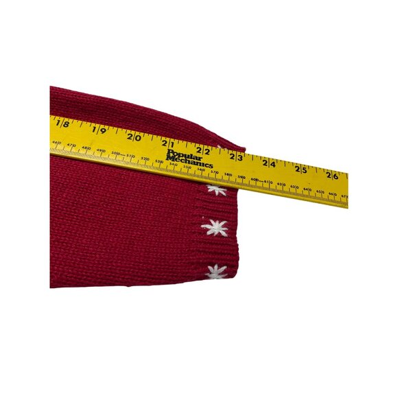 Tiara International VTG Christmas Snowman Red Cardigan Sweater Zipper Front & Po - Picture 12 of 12